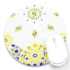 Faded Yellow Bandana Round Mousepads by dressshop