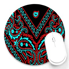 Blue And Red Bandana Round Mousepads by dressshop