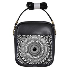 Graphic Design Round Geometric Girls Sling Bag by Nexatart