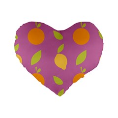 Seamlessly Pattern Fruits Fruit Standard 16  Premium Flano Heart Shape Cushions by Nexatart