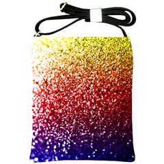 Rainbow Glitter Graphic Shoulder Sling Bag by bloomingvinedesign