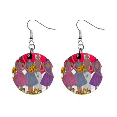 Girl Power Mini Button Earrings by burpdesignsA