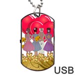 girl power Dog Tag USB Flash (Two Sides) Front