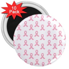 Pink Ribbon - Breast Cancer Awareness Month 3  Magnets (10 Pack)  by Valentinaart