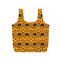 Pattern Pumpkin Spider Vintage Halloween Gothic Orange And Black Full Print Recycle Bag (s) by genx