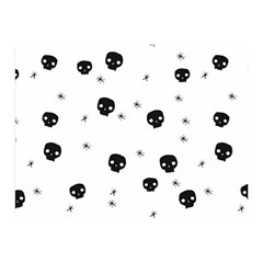 Pattern Skull Stars Handrawn Naive Halloween Gothic Black And White Double Sided Flano Blanket (mini)  by genx