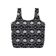 Pattern Pumpkin Spider Vintage Gothic Halloween Black And White Full Print Recycle Bag (s) by genx