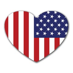 Us Flag Stars And Stripes Maga Heart Mousepads by snek