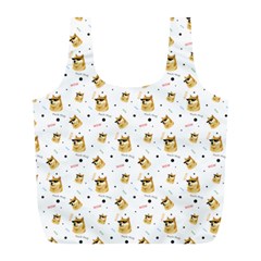 Doge Much Thug Wow Pattern Funny Kekistan Meme Dog White Full Print Recycle Bag (l) by snek