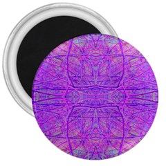 Hot Pink And Purple Abstract Branch Pattern 3  Magnets by myrubiogarden