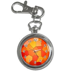 Background Pattern Orange Mosaic Key Chain Watches by Mariart