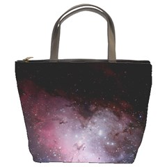 Eagle Nebula Wine Pink And Purple Pastel Stars Astronomy Bucket Bag by genx