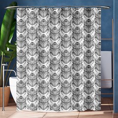 Scarab Pattern Egyptian Mythology Black And White Shower Curtain 60  X 72  (medium)  by genx