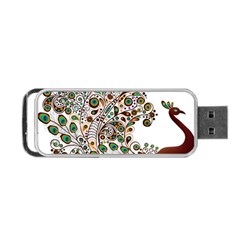 Peacock Graceful Bird Animal Portable Usb Flash (two Sides) by Wegoenart