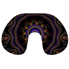 Fractal Vintage Colorful Decorative Travel Neck Pillows by Wegoenart