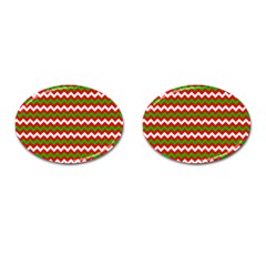 Christmas Paper Scrapbooking Pattern Cufflinks (oval) by Wegoenart