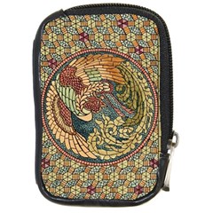 Wings Feathers Cubism Mosaic Compact Camera Leather Case by Wegoenart