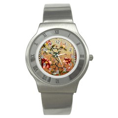 Flower Cubism Mosaic Vintage Stainless Steel Watch by Wegoenart