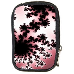 Fractal Pattern Pink Compact Camera Leather Case by Wegoenart