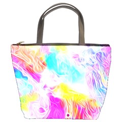 Background Drips Fluid Colorful Pattern Bucket Bag