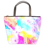 Background Drips Fluid Colorful Pattern Bucket Bag Front