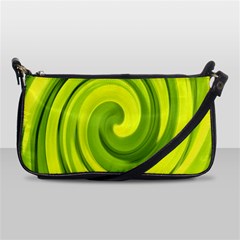 Groovy Abstract Green Liquid Art Swirl Painting Shoulder Clutch Bag by myrubiogarden