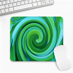 Groovy Abstract Turquoise Liquid Swirl Painting Large Mousepads by myrubiogarden