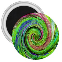 Groovy Abstract Green And Crimson Liquid Swirl 3  Magnets by myrubiogarden