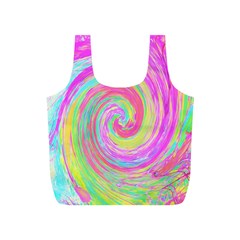 Groovy Abstract Pink And Blue Liquid Swirl Painting Full Print Recycle Bag (s) by myrubiogarden