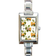 Apricot Fruit Vintage Art Rectangle Italian Charm Watch by Pakrebo