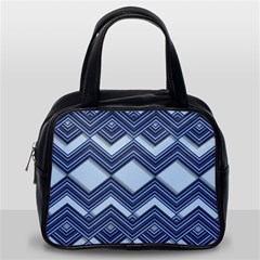 Textile Texture Fabric Zigzag Blue Classic Handbag (one Side) by Pakrebo