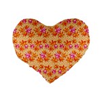 Maple Leaf Autumnal Leaves Autumn Standard 16  Premium Heart Shape Cushions Back