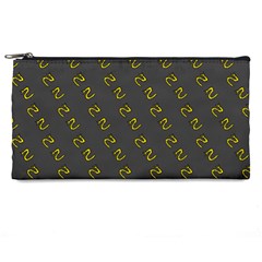 No Step On Snek Pattern Charcoal Dark Gray Background Meme Pencil Case by snek