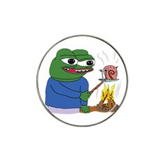 Apu Apustaja Roasting A Snail On A Campfire Pepe The Frog Pepethefrog The Helper Kekistan Hat Clip Ball Marker by snek