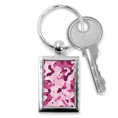 Standard Violet Pink Camouflage Army Military Girl Key Chains (rectangle)  by snek