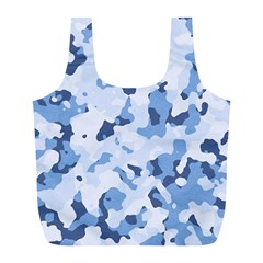 Standard Light Blue Camouflage Army Military Full Print Recycle Bag (l) by snek