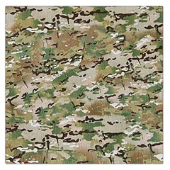 Wood Camouflage Military Army Green Khaki Pattern Large Satin Scarf (square) by snek