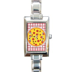 Pizza Table Pepperoni Sausage Rectangle Italian Charm Watch by Pakrebo