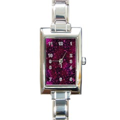 Retro Flower Pattern Design Batik Rectangle Italian Charm Watch by Pakrebo