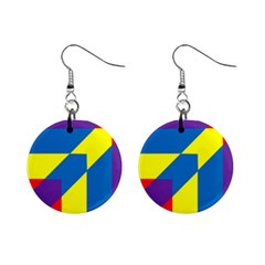 Colorful Red Yellow Blue Purple Mini Button Earrings by Mariart