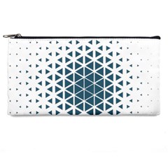 Business Blue Triangular Pattern Pencil Cases by Mariart