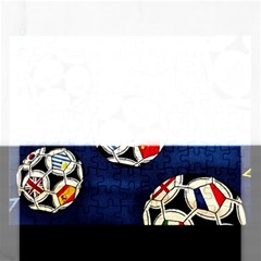 Textile Football Soccer Fabric Rectangular Jigsaw Puzzl by Pakrebo