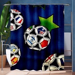 Textile Football Soccer Fabric Shower Curtain 60  X 72  (medium)  by Pakrebo