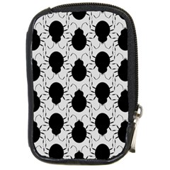 Pattern Beetle Insect Black Grey Compact Camera Leather Case by Pakrebo