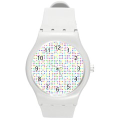 Dots Color Rows Columns Background Round Plastic Sport Watch (m) by Pakrebo