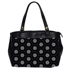 Geometric Pattern - Black Oversize Office Handbag (2 Sides) by WensdaiAmbrose