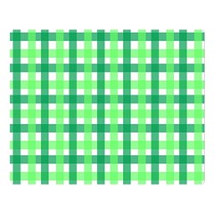 Sweet Pea Green Gingham Double Sided Flano Blanket (large)  by WensdaiAmbrose