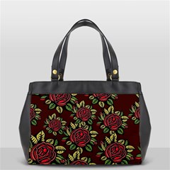 Roses Red Oversize Office Handbag (2 Sides) by WensdaiAmbrose