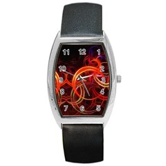 Background Fractal Abstract Barrel Style Metal Watch by Pakrebo