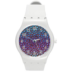 Tile Background Image Pattern 3d Round Plastic Sport Watch (m) by Pakrebo